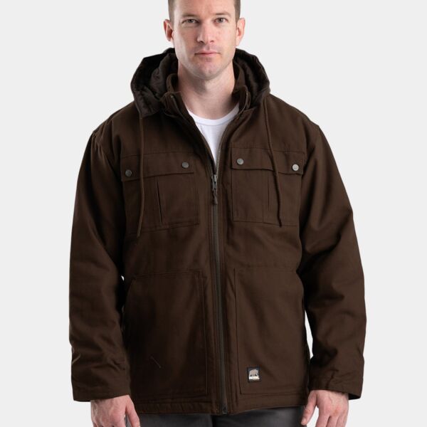 Men's Highland Washed Duck Full-Zip Hooded Chore Coat Thumbnail