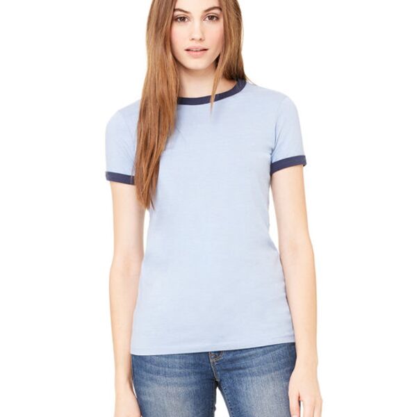 Ladies' Jersey Short-Sleeve Ringer T-Shirt Thumbnail