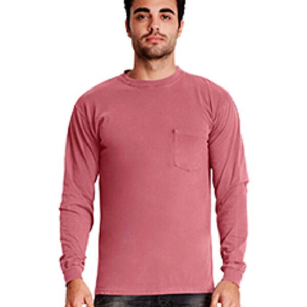 Adult Inspired Dye Long-Sleeve Crew with Pocket Thumbnail
