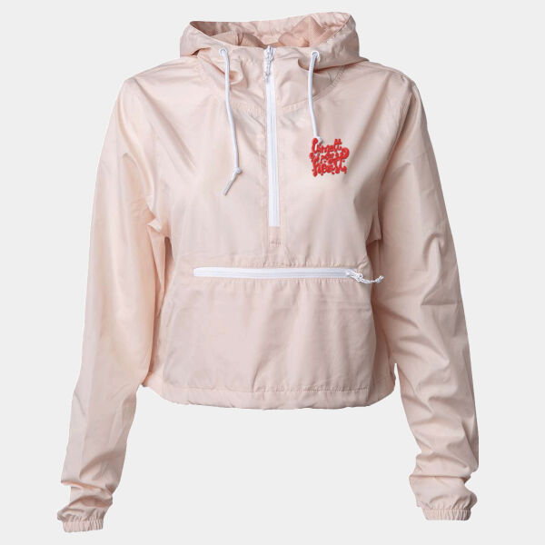 LOVE JACKET - Women's Lightweight Quarter-Zip Pullover Crop Windbreaker Thumbnail