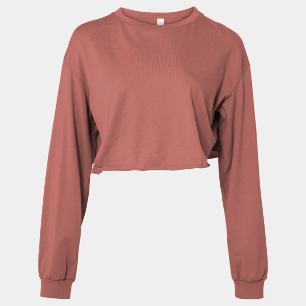 Ladies' Cropped Long-Sleeve T-Shirt Thumbnail