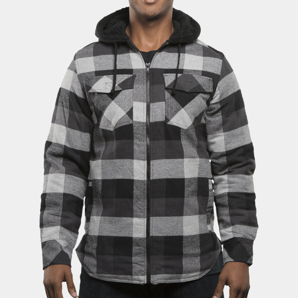 Men's Hooded Flannel Jacket Thumbnail