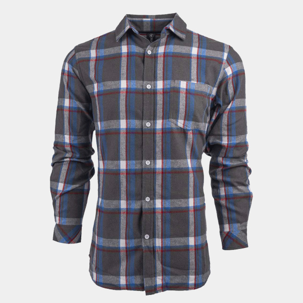 Woven Plaid Flannel With Biased Pocket Thumbnail