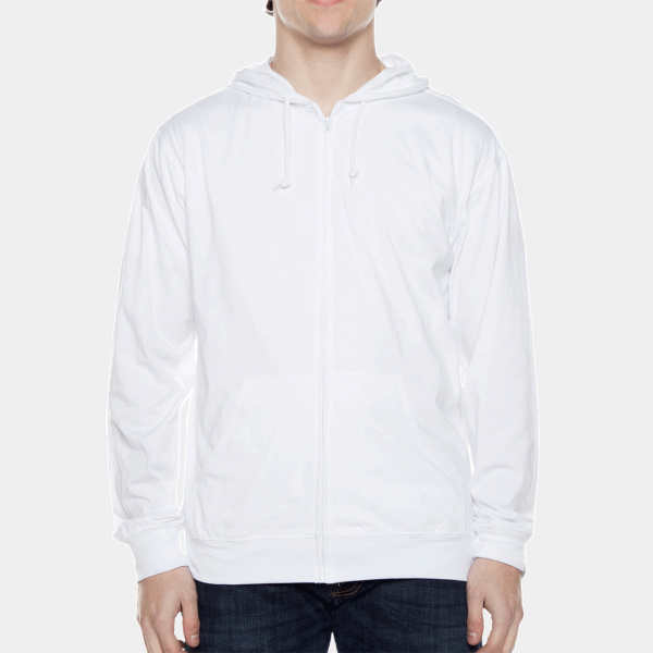 Unisex Jersey Long-Sleeve Full-Zip Hooded T-Shirt Thumbnail