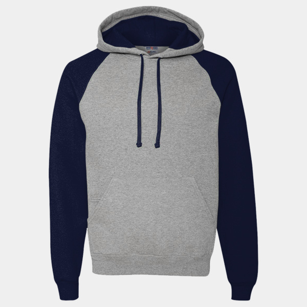 Unisex Nublend® Colorblocked Raglan Hooded Sweatshirt Thumbnail