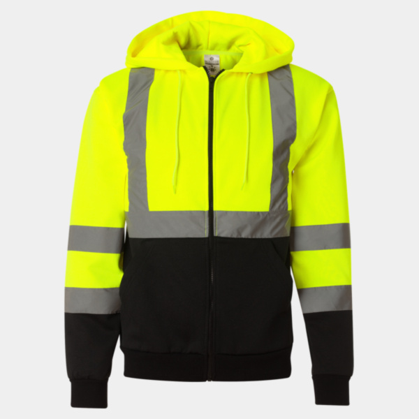 Unisex Hi-Vis Full-Zip Hooded Sweatshirt Thumbnail