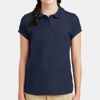 Girls Silk Touch Peter Pan Collar Polo Thumbnail