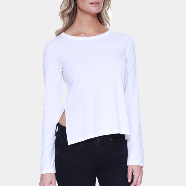Ladies' CVC High Low Long-Sleeve T-Shirt Thumbnail