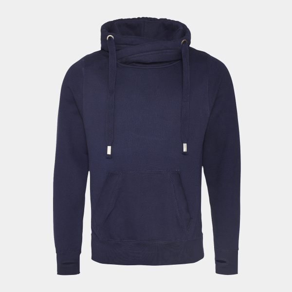 Men's Heavyweight Cross Over Neck Hooded Sweatshirt Thumbnail